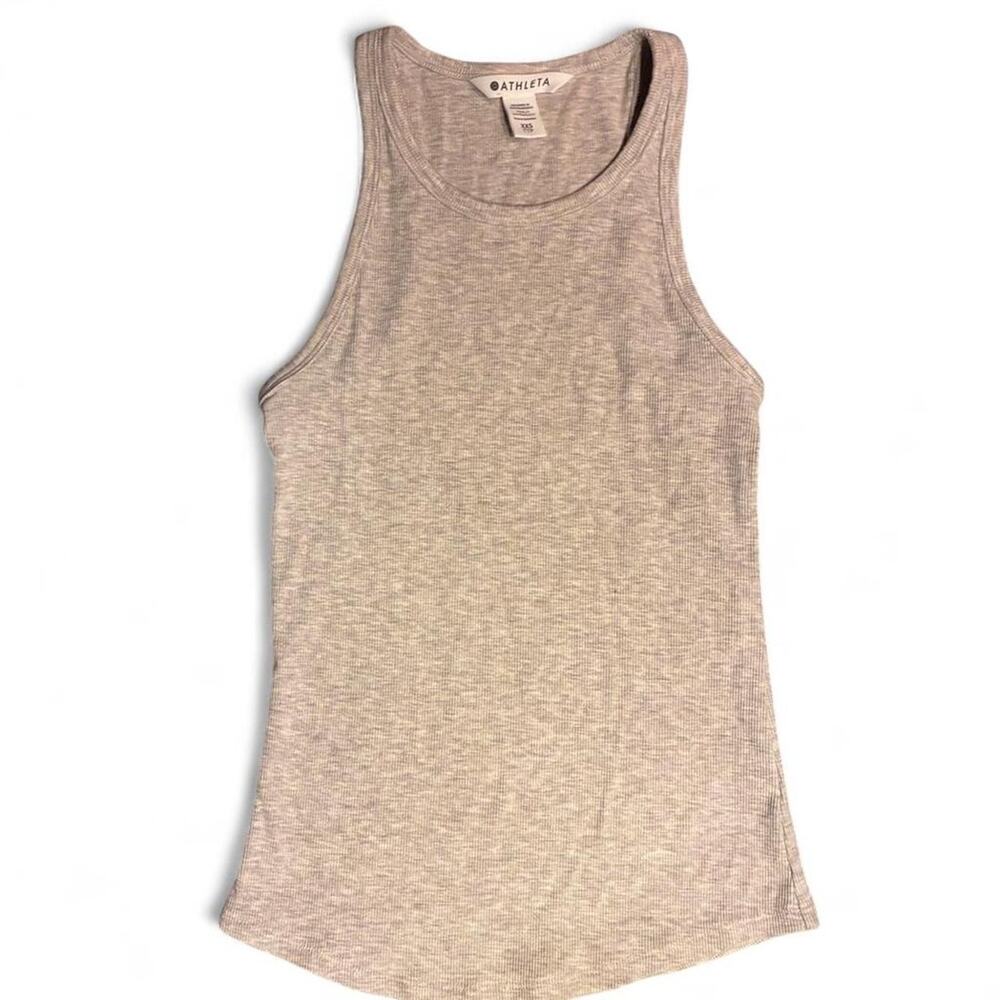 Athleta tan ribbed tank top women sz  XXS
